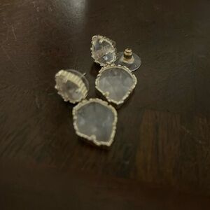 Kendra Scott clear and gold drop earrings